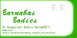 barnabas bodics business card